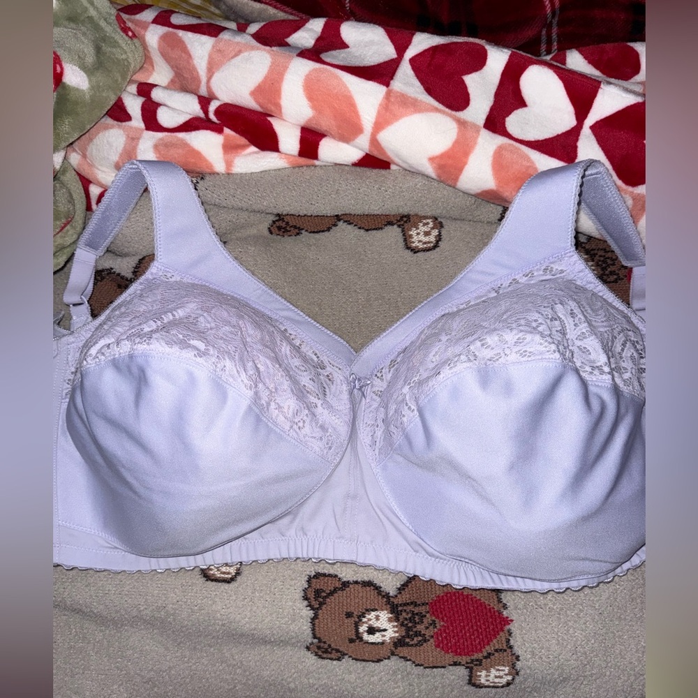 Glamorise MagicLift Cotton Support Bra Lilac Sz 52F